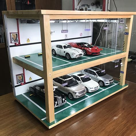 1:18 parking garage wooden model of a scene bunk emulation car ...