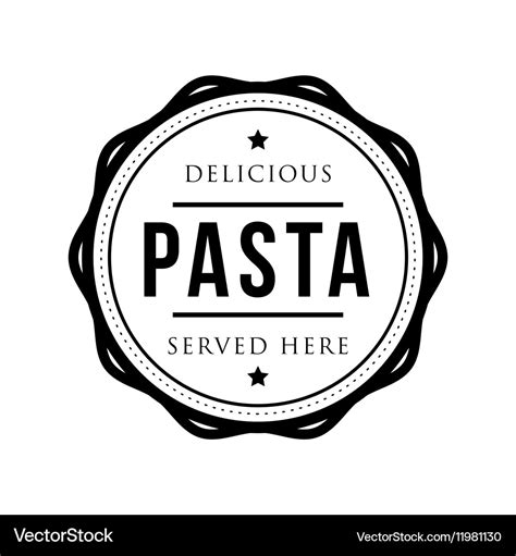 Pasta vintage stamp logo Royalty Free Vector Image