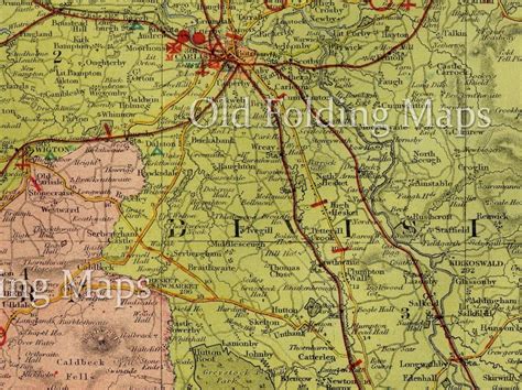 Antique County Map of Cumberland circa 1884