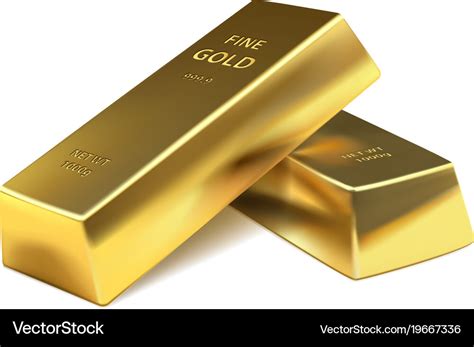 Two gold bars Royalty Free Vector Image - VectorStock