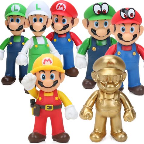 13cm Super Mario Figures Toys Super Mario Bros Bowser Luigi Koopa Yoshi Mario Maker Odyssey PVC ...