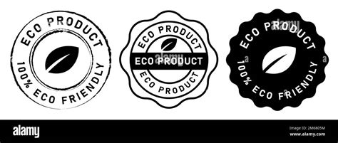 Eco product label and stamp in black white transparent format leaf icon Stock Vector Image & Art ...