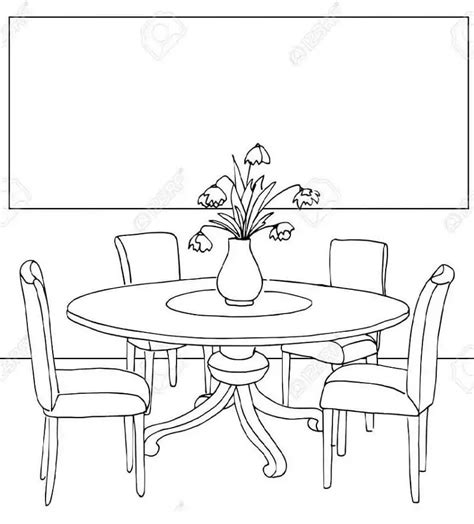 Living Room Table - Coloring Pages