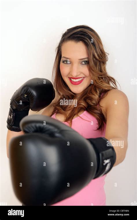 Female boxing fun hi-res stock photography and images - Alamy