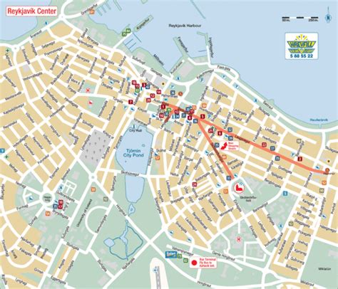 Reykjavik Center Tourist Map - Reykjavik Iceland • mappery