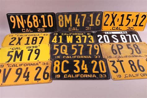 COLLECTION OF CALIFORNIA LICENSE PLATES - Nov 12, 2022 | Redlands Antique Auction in CA