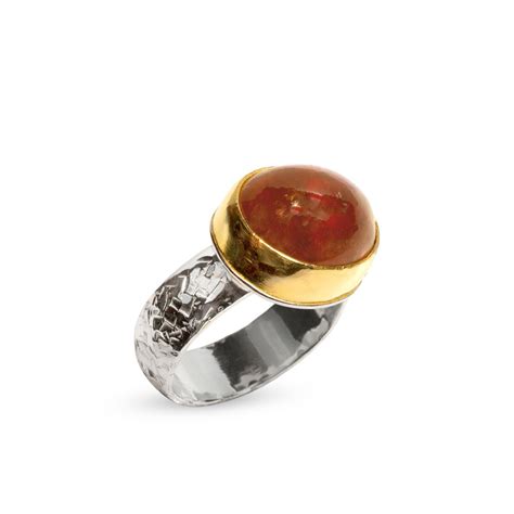 Orange Garnet Ring by Nancy Troske (Gold, Silver, & Stone Ring) | Artful Home