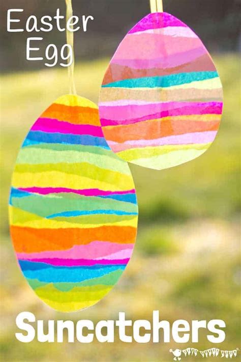 Easter Egg Suncatcher Craft With Tissue Paper - Kids Craft Room