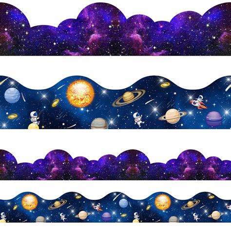 Buy Galaxy Scalloped Borders Outer Space Straight Borders Trim Night Sky Bulletin Board ...