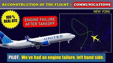 Left ENGINE FAILURE after takeoff | United Boeing 737 MAX 8 | New York ...