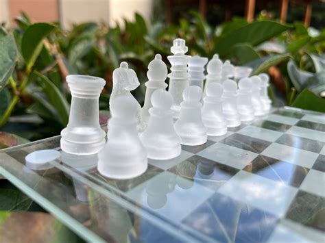 Glass Chess Set W Handmade Glass Chess Pieces Personalized - Etsy