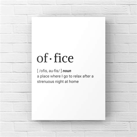 Office Dictionary Definition Digital Print, Quote, Designs, Typography, Printables, Instant ...