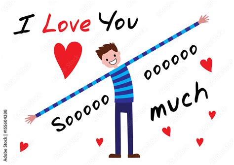 i love you, i love you so much. Editablr vector illustration. Isolated background. Stock Vector ...