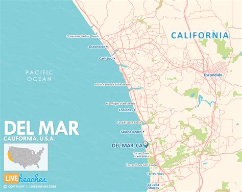 Map of Del Mar, California - Live Beaches