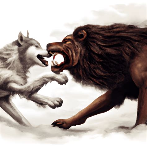 Lion Vs Wolf Fight