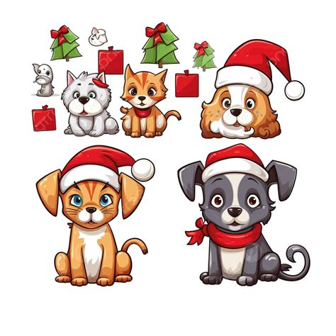 Find Two Same Cartoon Dogs And Cats Characters On Christmas Time, Find ...