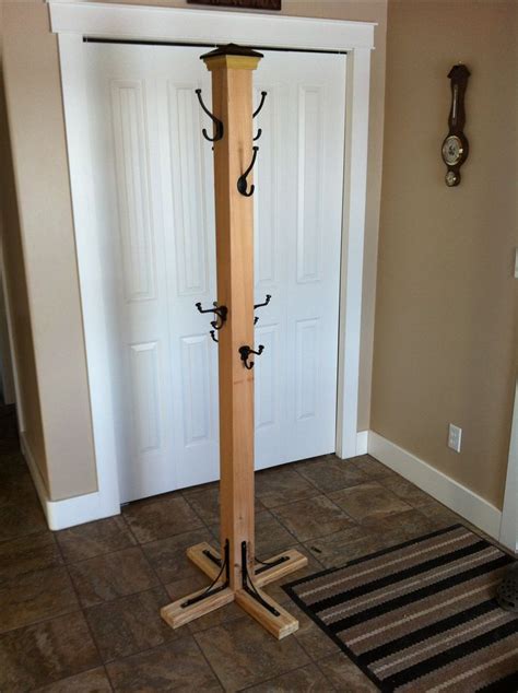 free standing post base | How To Build A Coat Tree Stand - WoodWorking Projects & Plans | Diy ...