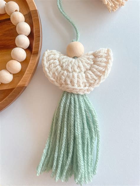 Handmade Crochet Angel Ornament, Minimalist Christmas Decor, Farmhouse Christmas Decoration ...