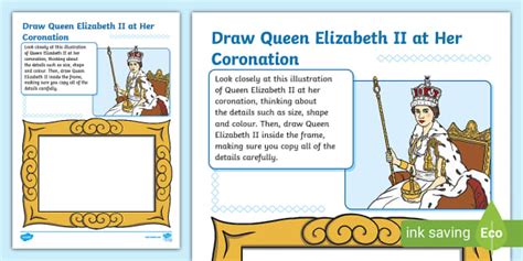 Draw Queen Elizabeth II at Her Coronation Art Activity