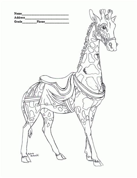 Carousel Animals Coloring Pages - Coloring Home