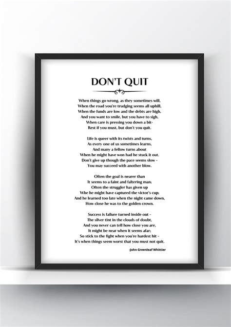 Don't Quit Poem by John Greenleaf Whittier Printable and Poster - Shark ...