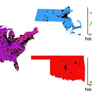 A heat map of the population of the contiguous United States in log ...