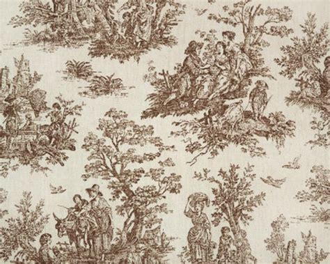 Toile Colonial Print Cotton Fabric Heavy Weight