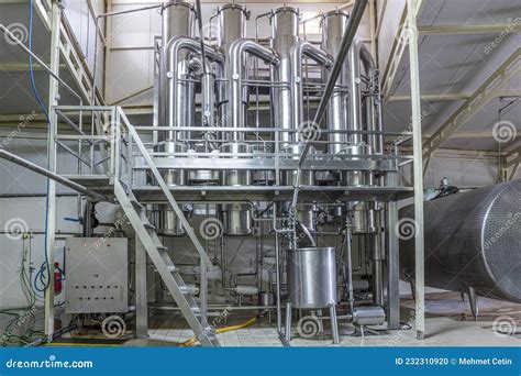 Technological Equipment in Modern Dairy Facilities.Production of Dairy Products. Plant, Factory ...