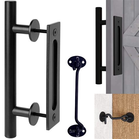 Buy Barn Door Handles Black 12 inch - Sliding Barn Door Handle with ...