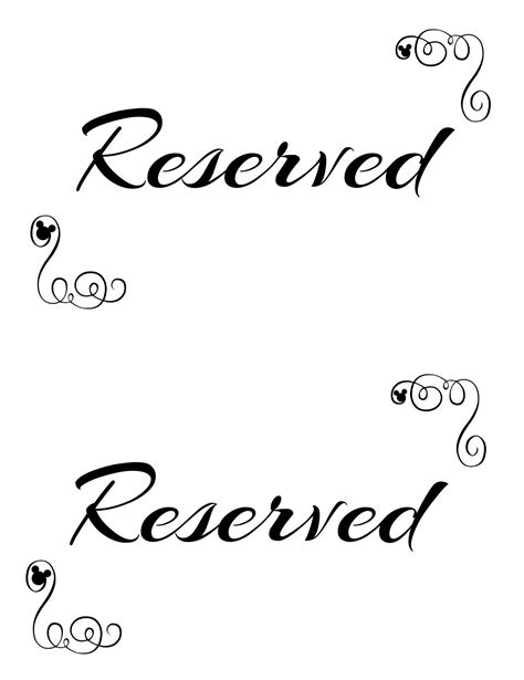 Free Printable Reserved Seating Signs for Your Wedding Ceremony | Reserved table signs, Reserved ...