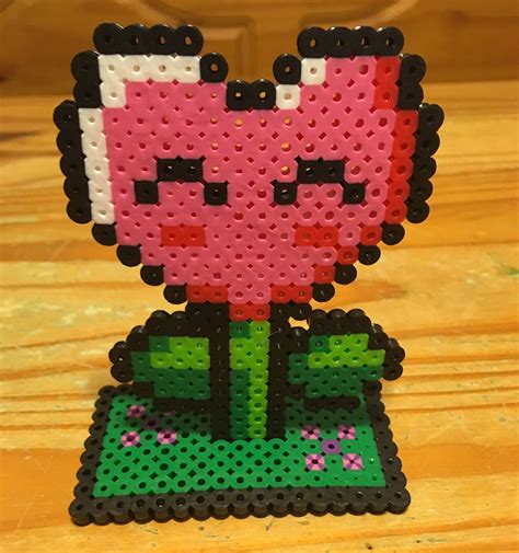 Perler Bead Valentines Day Heart Plant | Perler bead art, Perler beads, Perler bead box