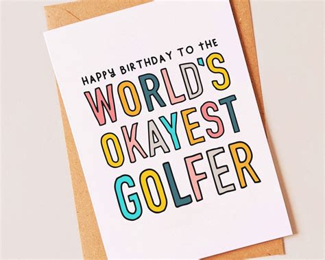 Okayest Golfer Funny Golf Birthday Card for Your Best | Etsy