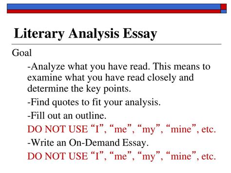 PPT - Literary Analysis Essay PowerPoint Presentation, free download - ID:6399751