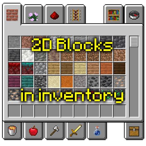 GUI 2D Blocks in inventory - Minecraft Resource Pack