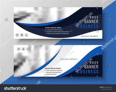 Blue Wavy Business Banner Template Stock Vector (Royalty Free) 1186686373 | Shutterstock