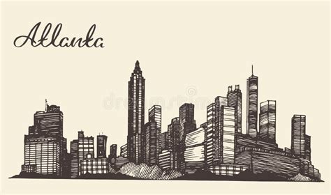 Atlanta Skyline Drawing - Atlanta Skyline On Behance | Dekorisori