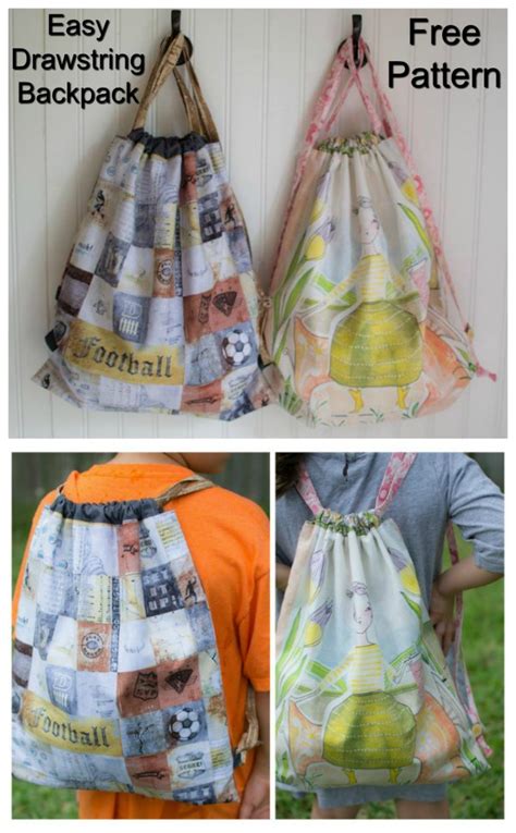 Easy Drawstring Backpack - FREE sewing pattern - Sew Modern Bags