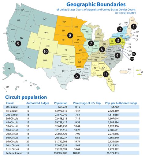 Map of US Circuit Courts (Court of Appeals) [1280x1400] : MapPorn