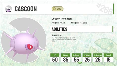 #268 Cascoon - Pokecharms PokéDex