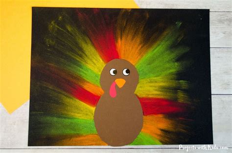 Colorful Chalk Pastel Turkey Craft for Kids - Projects with Kids