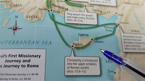 Paul and Barnabas First Missionary Journey Map (Acts 13 - 14) - YouTube