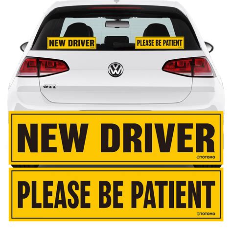 TOTOMO New Driver Sticker for Car – Large 12x3 Reflective Vehicle Safety Sign Window Cling for ...