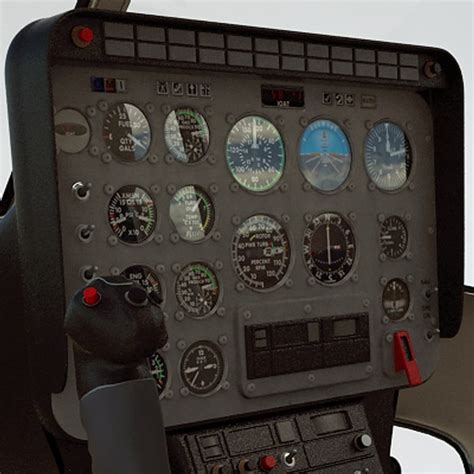 3d bell 206l helicopter interior model