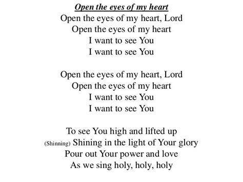 Open the eyes of my heart a