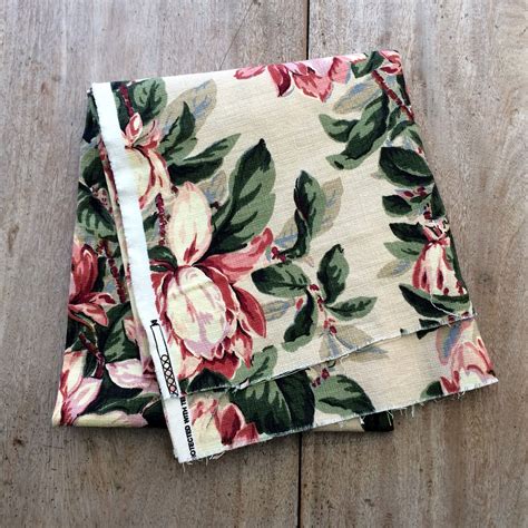 Vintage Barkcloth Fabric Floral Bark Cloth Fabric Heavy | Etsy in 2021 ...