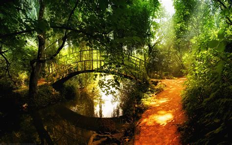 I can just imagine a little hidden cottage somewhere over that bridge ...