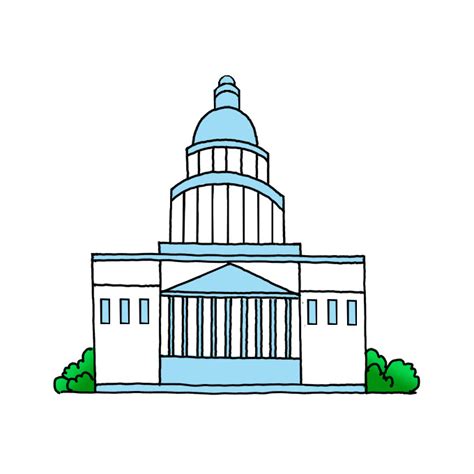 How to Draw the United States Capitol Building - Step by Step Easy ...