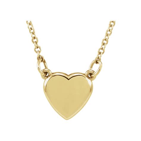 Diamond2Deal - 14K Yellow Gold Heart Pendant Necklace Chain 18 inch for Women's for Women's ...