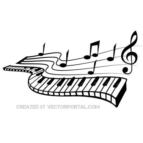 Keyboard and music notes Royalty Free Stock SVG Vector