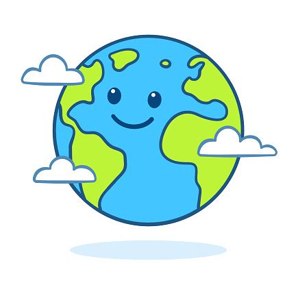 Cute Cartoon Earth Stock Illustration - Download Image Now - Globe - Navigational Equipment ...